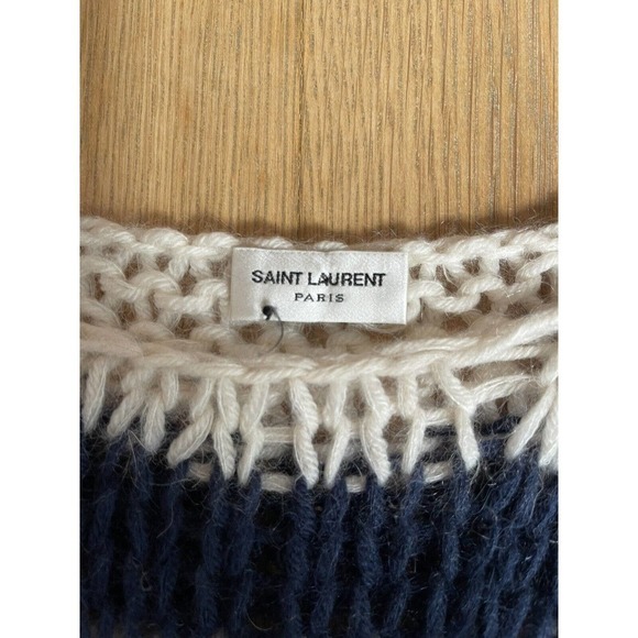 Saint Laurent Navy and White Striped Sweater - Picture 3 of 5